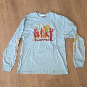 Playboy By Pacsun Lazy Love Long Sleeve Blue Shirt Mens XL, NWOT
